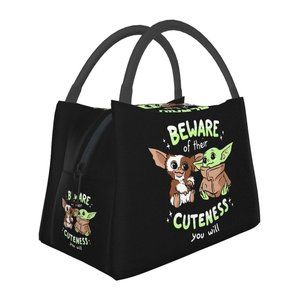 NEW Gizmo & Grogu Baby Yoda Star Wars Lunch Bag Beware Cuteness Disney NWOT